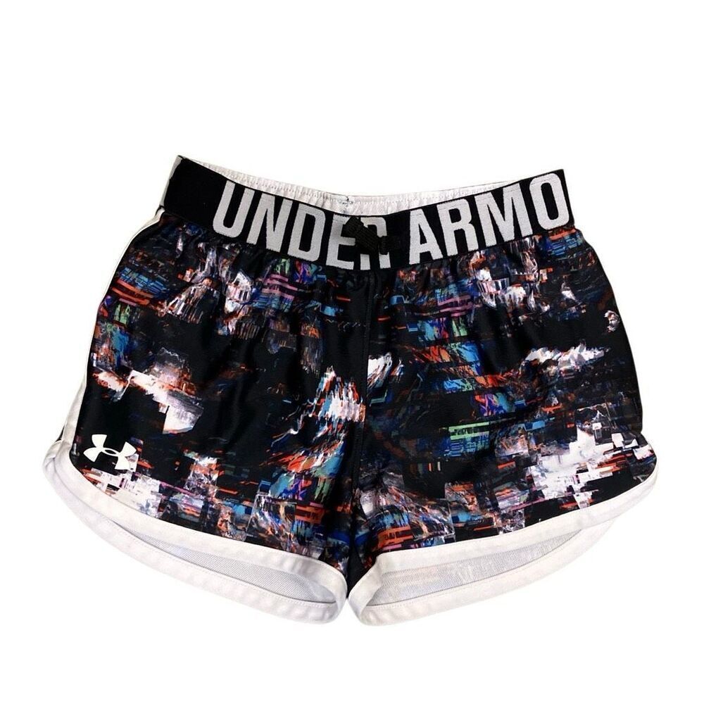 Under Armour Youth Medium heatgear Activewear Shorts colorful branded band #119